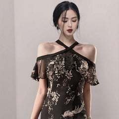 فستان H Han Queen 2022 الجديد المثير بدون الكتف فستان نسائي صيفي كوري ضيق مكشكش للحفلات فساتين ضيقة