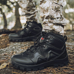 Autumn and winter large size men's shoes new special forces combat boots men's mid-cut military boots tactical boots spring training military shoes