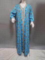 MD Abaya Dubai Turkey Muslim Boho Dress 2021 Women Kaftan Abayas African Print Long Sleeve Dresses Elegant Ladies Wedding Party