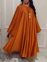 Orange Elegant Satin Oversized Dress