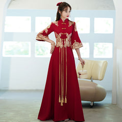 Best-selling new toast clothing bride summer wedding engagement dress Chinese style Xiuhe clothing red long toast clothing