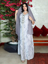 Maxi Dress for Women Arab Dubai Middle East Muslim Ethnic Ribbon V Neck Morocco Caftan White Floral Abaya Autumn 2021
