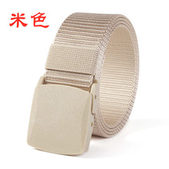 Men's non-metallic non- buckle tactical outdoor sports nylon belt student military training security canvas pants belt