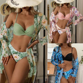 Swimsuit female European and American split bikini three-piece sexy backless foreign trade new swimsuit bikini