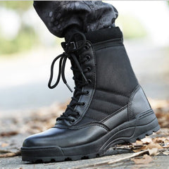 Hot Fashion Men Boots Winter Outdoor Leather Military Boots Breathable Army Combat Boots Plus Size Desert Boots Men Hiking Shoes