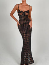 Elegant Suspenders Printed Women's Dress Robe Fashion Sleeveless Backless Lace Club Party Maxi Dress Tank Top