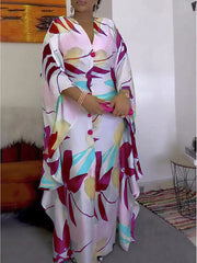 African plus size dress new color matching printing mopping dress