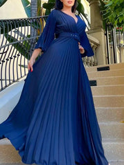 فساتين نسائية أفريقية خريفية عصرية بلون واحد فساتين حفلات أفريقية أنيقة