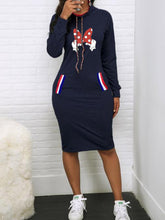 Spring Autumn Long Sleeve Mickey Mouse Cartoon Turtleneck Sweater Dress