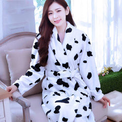 Robes Women Winter Flannel Bathrobe Thicken Lace up Coral Fleece Sleepwear Womens Elegant Striped Warm Korean Style Homewear New