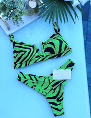 New swimsuit ladies split bikini European and American bikini double fabric lace-up soft pack swimwear