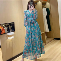 Spring Summer Fashion Party French Ladies High Waist Dresses Party Casual Dress Retro Retro Bohemian Clothing
