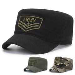 Spring and autumn new outdoor flat cap men's cotton sunshade camouflage military cap fashion simple letter outdoor hat