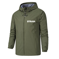 STRAVA Spring Autumn Windbreaker Cycling Jacket Men Breathable Hooded Blazer Hiking Waterproof Wear Scratch Resistant Riding Jacket Coats