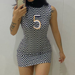 欧美风2022春夏季新款女装时尚刺绣性感包臀无袖高腰紧身连衣裙女