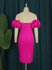 فساتين ضيقة نسائية مثيرة للحفلات بدون أكتاف وكشكشة على شكل زهرة للاحتفال بحزمة نسائية أنيقة فساتين أفريقية