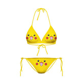 European and American sexy fashion temptation three-point split comfortable bikini swimsuit Pikachu print