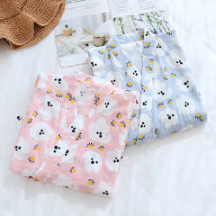 New Japanese Kimono Spring And Summer Ladies Robe 100% Cotton Gauze Long sleeved Nightgown Plus Size Bathrobe Soft And Steaming