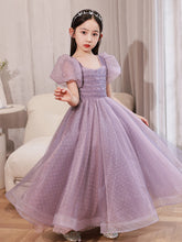 Purple girl dress 2023 children's piano performance costume little girl host flower girl dress birthday