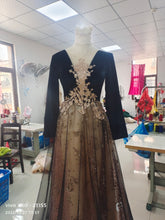 Best-selling new annual meeting evening dress female 2022 new banquet dignified temperament celebrity black long-sleeved evening dress