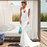 European and American sequins strapless long dress V-neck sexy swing dress women