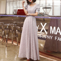 Ladies Long Short Sleeve Banquet Evening Dress Fashion Party Dress Festive Dress
