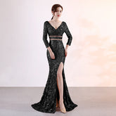 Ma'am Evening dress long-style Slim Bridesmaid party party Full dress