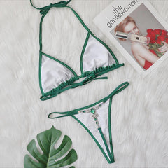 مثلث حقيبة ثونغ بيكيني مثير ملابس السباحة الماس الكريستال