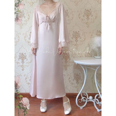 Sexy Sleepwear Night Wear Summer 2022 Home Clothes for Women Ladies Nightgown Lace Long Nightdress Sleepshirt Satin Slip Dress