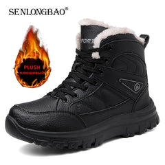 الرجال أحذية الثلوج مقاوم للماء المضادة للانزلاق أحذية رياضية شتاء دافئ أحذية رجالية في الهواء الطلق الرجال حذاء من الجلد المطاط مقاومة للاهتراء أحذية التنزه