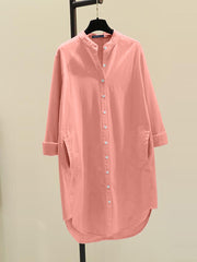 Women Solid Long Tops White Lapel Blusas Fashion Cotton Linen Blouse OL Tunic ZANZEA Casual Baggy Shirts