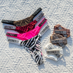 Women's - European and American sexy thong panties women's fitness sports -lifting -waist -fork fashion T-pants thong