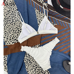 مثير تكدرت التجاعيد البيكينيات المايوه النسائية 2021 ملابس السباحة قطعتين مجموعة البرازيلي الاستحمام الصيف الإناث لباس سباحة