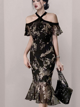 H Han Queen 2022 New Sexy Off The Shoulder Pencil Dress Women's Summer Korean Slim Ruffles Party Dresses Bodycon Sheath