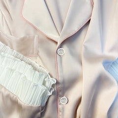 Ladies Sexy Sweet Snow Silk Short Sleeve Shorts Silky Casual Homewear Set