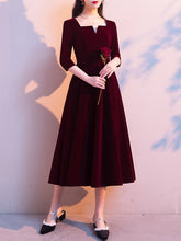 Ladies mid-length velvet fashion party birthday dress LX427