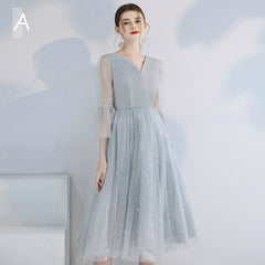 Best-selling new bridesmaid dress temperament 2022 new autumn long gray sister group wedding evening dress female slim dress