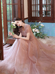 Best-selling new fugitive series dress plus size fat mm slim 200 catties deep v hollow annual meeting host bridesmaid dress