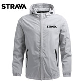 STRAVA Spring Autumn Windproof Cycling Jacket Men Breathable Hooded Blazer Hiking Waterproof Wear Scratch Resistant Riding Jacket Coats
