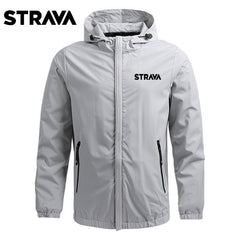 STRAVA Spring Autumn Windproof Cycling Jacket Men Breathable Hooded Blazer Hiking Waterproof Wear Scratch Resistant Riding Jacket Coats