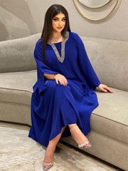 الشرق الأوسط رمضان جديد حار الماس مطرز فستان عربي الساتان المرأة رداء قفطان