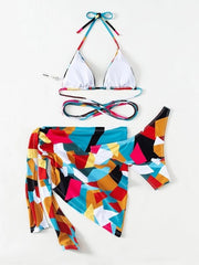 European and American swimwear new European and American bikini three-piece women's swimsuit bikini