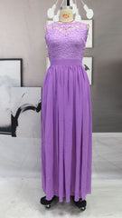 New European and American round neck lace chiffon dress swing skirt dress