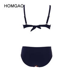 بكيني HOMGAO مثير بياقة على شكل حرف v منتصف الخصر بيكيني 2022 جديد ملابس سباحة نسائية طقم نسائي مطبوع بدلة استحمام صيفية Biquini 3XL