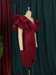 الأوروبية والأمريكية شبكة الحفر الساخن شرابة منظور مثير فستان سهرة ضيق فستان المرأة) (قليلا من الترتر)