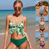 جديد مثير عارية الذراعين حزام بيكيني المرأة الأوروبية والأمريكية ملابس السباحة الكبيرة انقسام تكدرت بيكيني