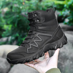 Men's outdoor hiking shoes military training shoes men size 39-46 hiking shoes snow boots -top leather outdoor shoes camping holiday sports shoes