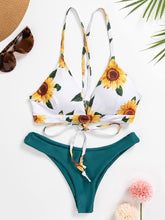 Sunflower Printed Bikini Set Sexy Swimwear Women Mujer Push Up Padded Biquini Bathers Bandage Bathing Suit Swimsuit Bikini