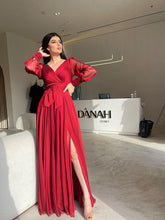 Rose Elegant Chiffon Neck Dress