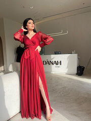 Rose Elegant Chiffon Neck Dress